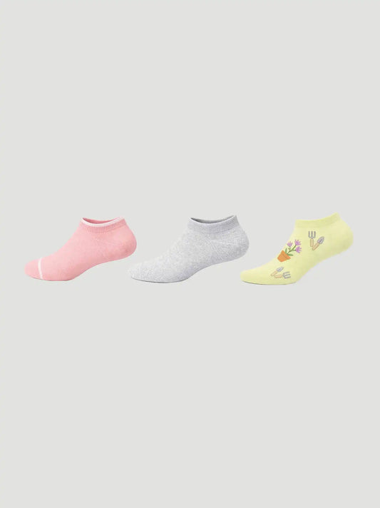 Womens Workwear Novelty Low Cut Sock 3 Pack:Gardening:One Size