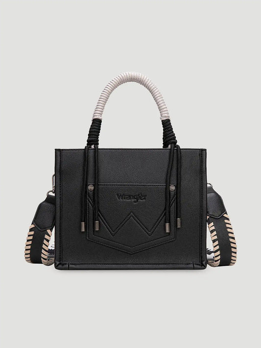 Cow Print Fringe Mini Tote:Black:One Size: