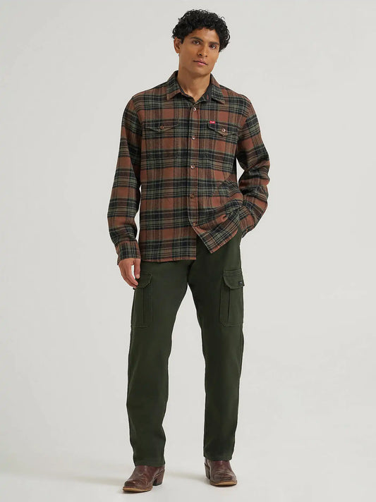 Men's Blanket Flannel Overshirt in Cocoa Brown