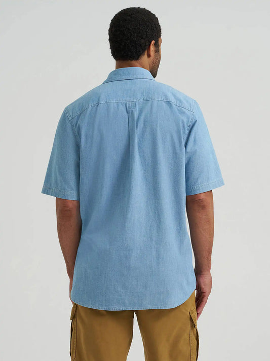 Men's Relaxed Stretch Poplin Shirt in Light Chamber