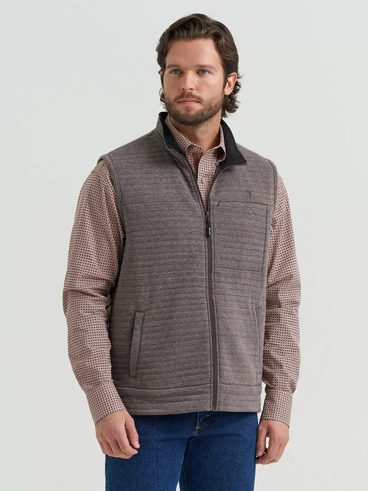 Men's George Strait Zip Front Solid Knit Vest in Camel