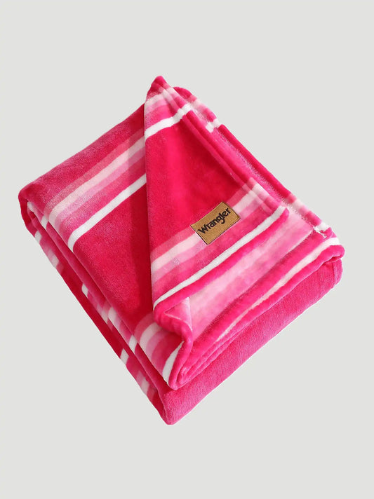 Wrangler Western Plush Printed Throw:Pink:One Size