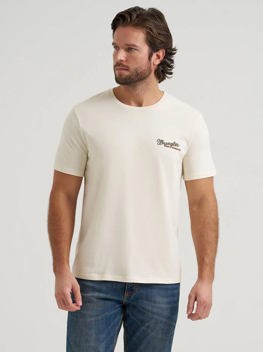 Steer Wrestling Graphic T-Shirt in Antique White