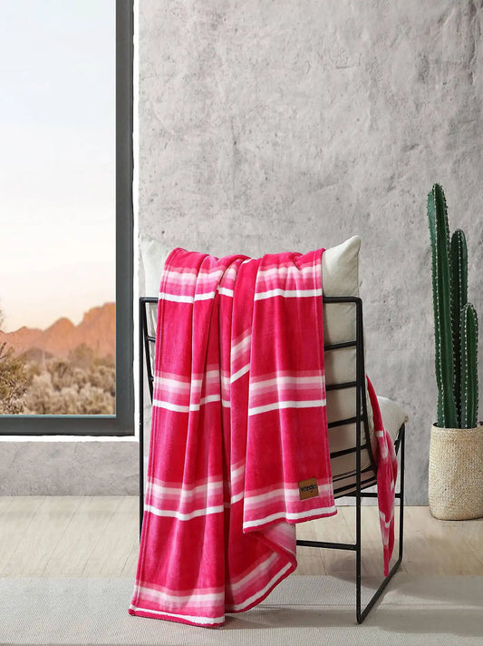 Wrangler Western Plush Printed Throw:Pink:One Size