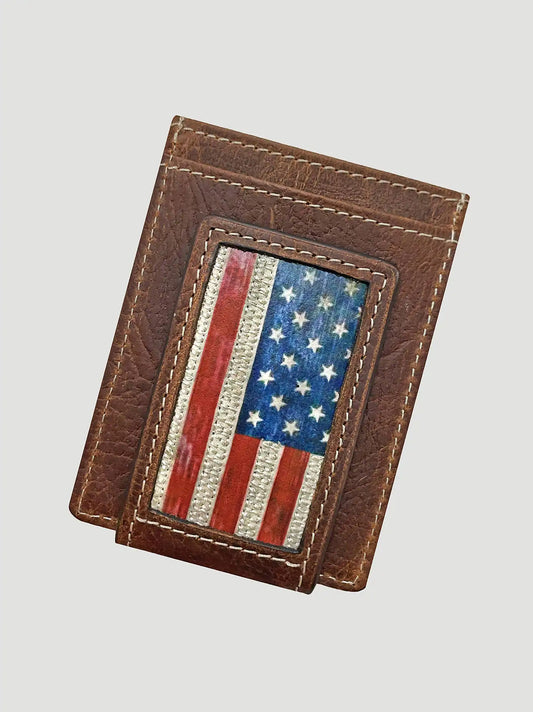 American Flag Money Clip:Brown:One Size