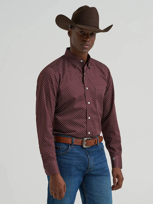 Men's Cody Johnson One Pocket Button Down Shirt in Wine