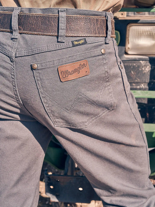 Premium Performance Tough Comfort Cowboy Cut® Regular Fit Canvas Jean in Grey Pinstripe
