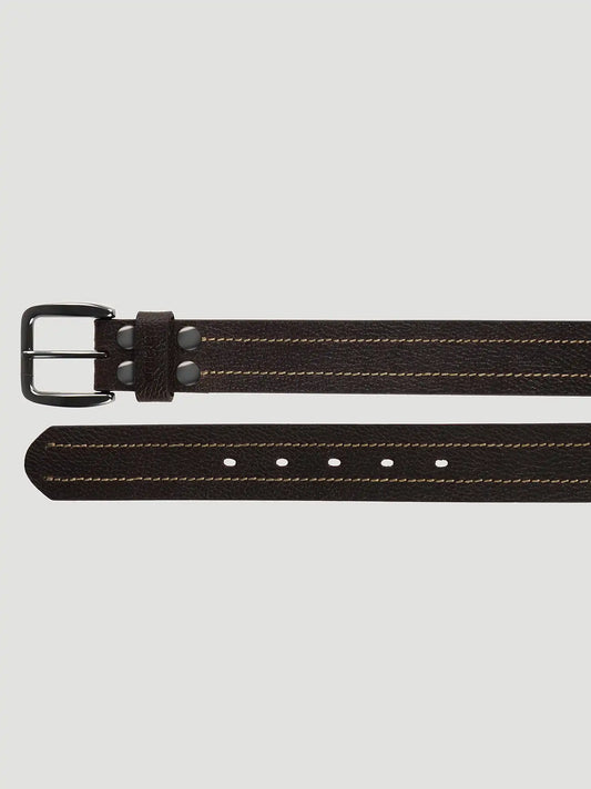 Men's Pebble Grain Leather Belt in Brown