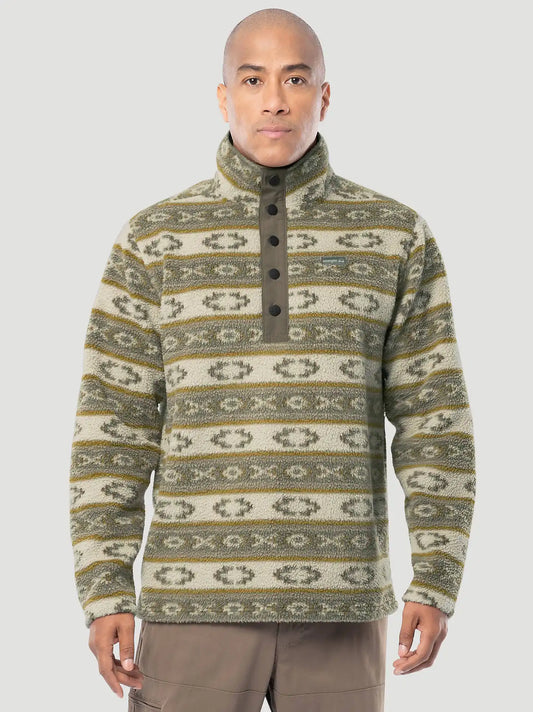 Men's Wrangler ATG™ Sherpa Pattern Pullover in Olive