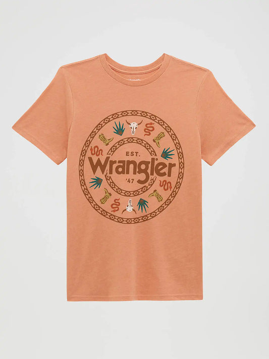 Western Spirit Reg Fit Graphic Tee in Muted Clay Heather
