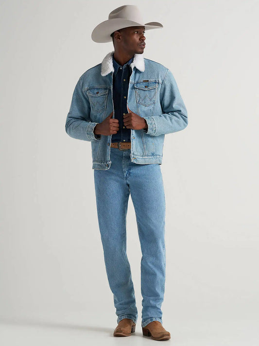 Wrangler® Western Sherpa Lined Denim Jacket in AW Wash