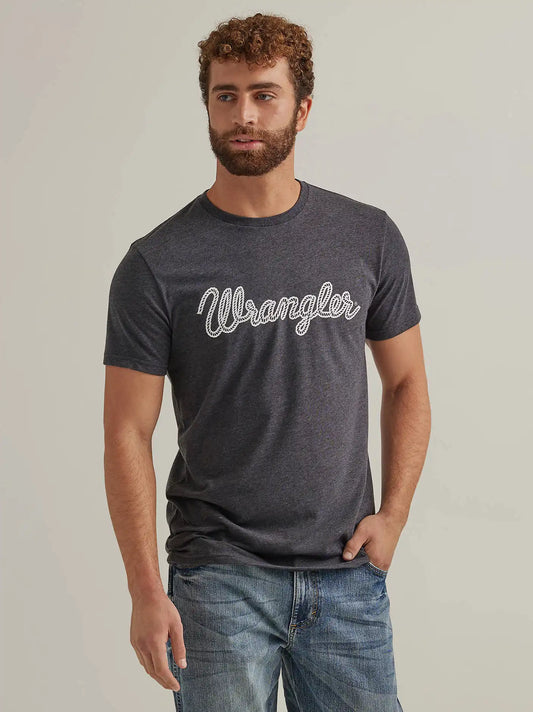 Men's Wrangler® Rope Logo T-Shirt in Caviar Heather
