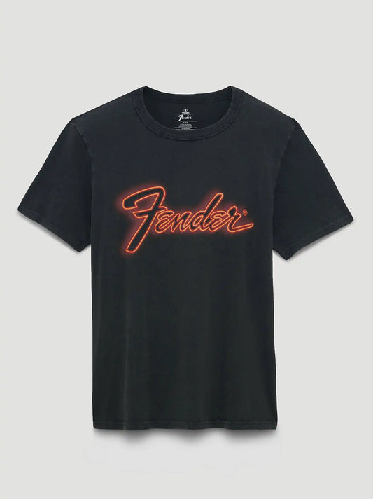 Fender Neon Graphic T-Shirt in Washed Black