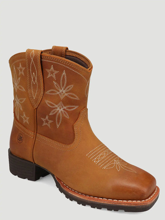 Women's Sallie Square-Toe Western Boot in Tan