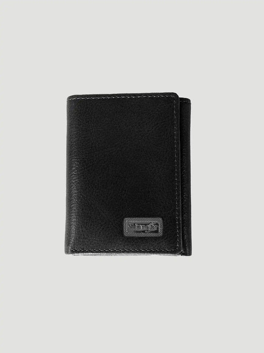 Mens Pebble Leather Wallet:Black:One Size
