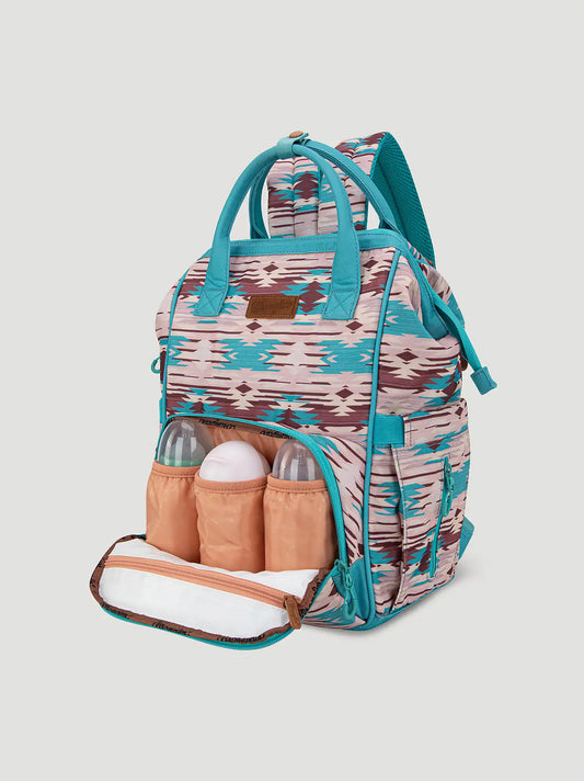 Southwest Print Backpack:Turquoise:One Size