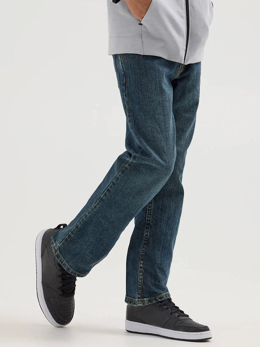 Boy's Wrangler® Five Star Classic Straight Fit Jean (Husky) in Sunkissed Denim