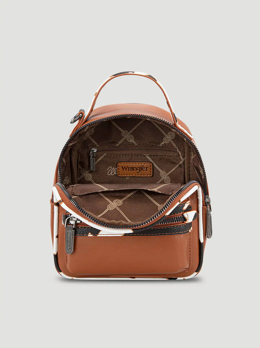 Backpack with Cow Trim:Brown:One Size