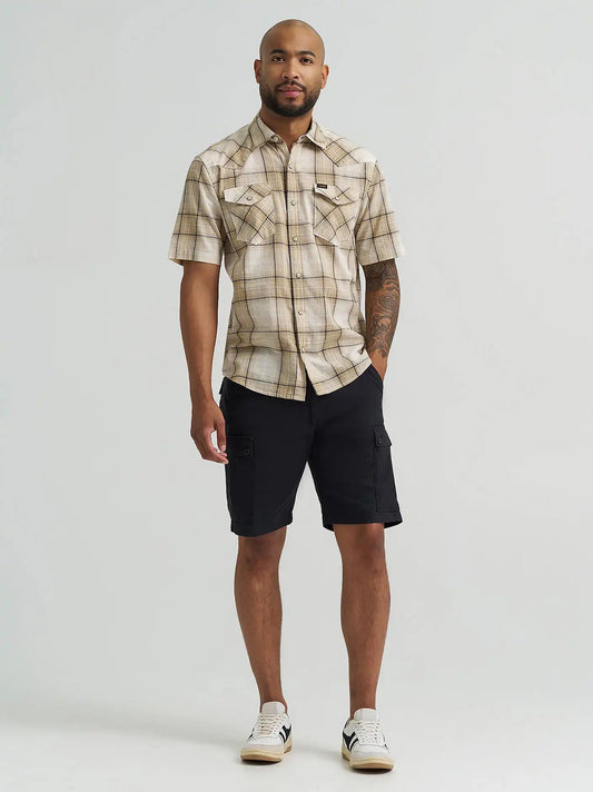Men's Stretch Ripstop Cargo Short in Caviar