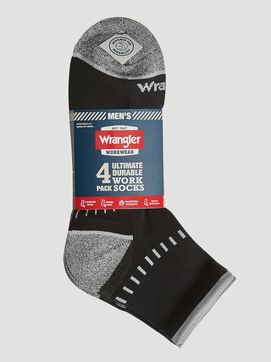 Mens Low Cut Sock 4-Pack:Black:One Size