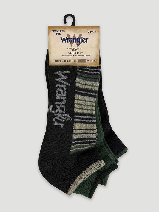 Mens Multi Stripe Low Cut Socks 3 Pack:Black:One Size
