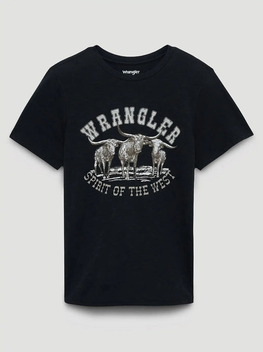 Steer Spirit Reg Fit Graphic Tee in Jet Black