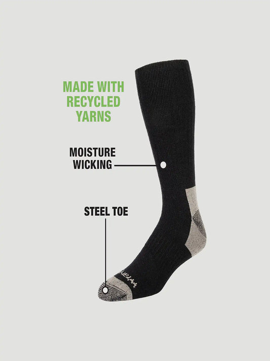 Wrangler RIGGS Workwear Cushion Crew Sock 6 Pack:Black:One Size