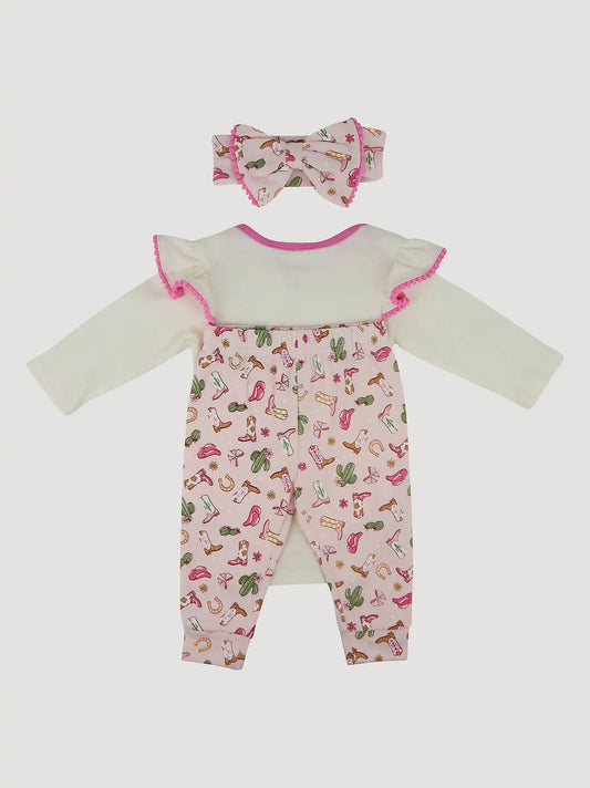 Wrangler Baby Girl Bodysuit & Jogger Set in Cowgirl Boots