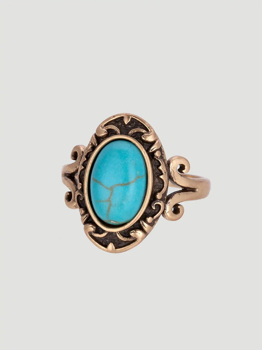 Turquoise Stackable Ring Set 3 Pack:Gold:One Size:
