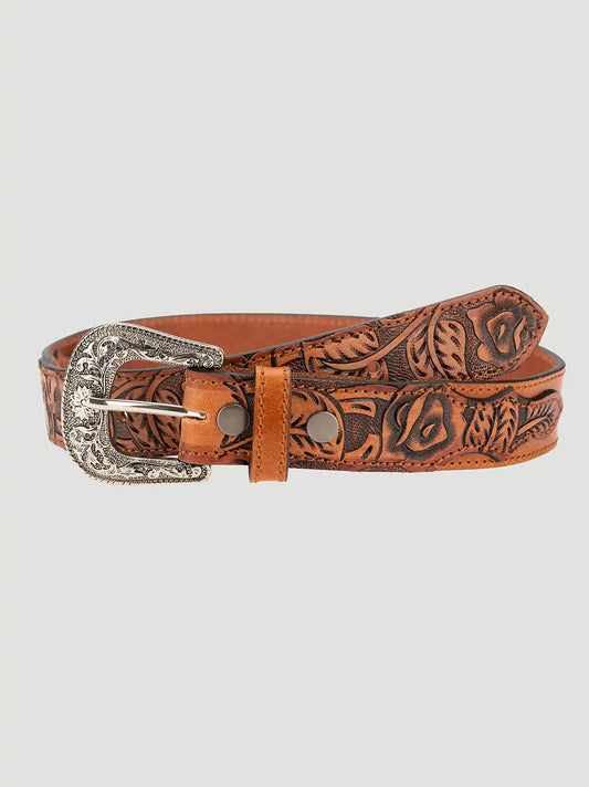 Boys Emboss Edge Belt:Brown:S/M