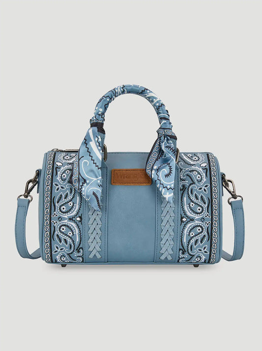 Bandana Print Barrel Bag:Blue:One Size: