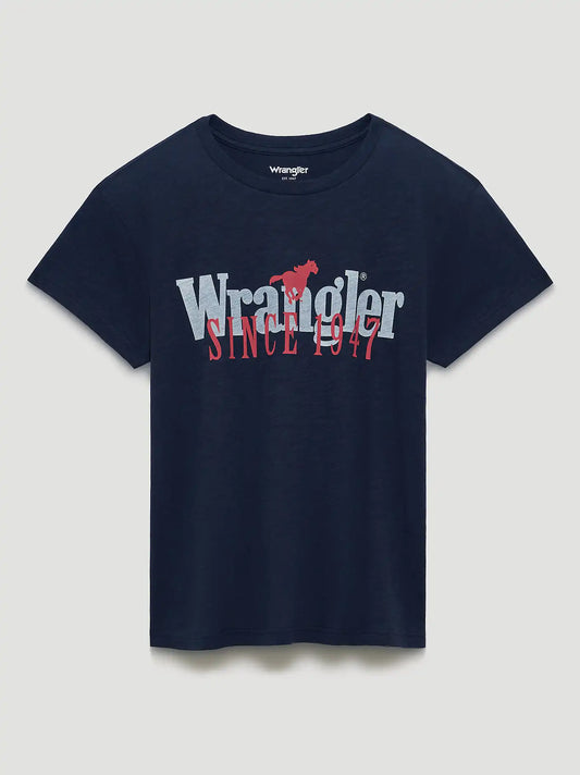 Since 1947 Overlap Retro Reg Graphic Tee in Dark Sapphire