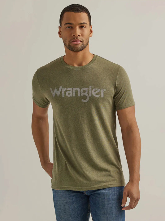 Men's Wrangler Kabel Logo T-Shirt in Sage