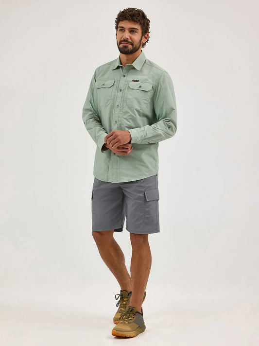 Wrangler ATG™ Men's Mix Material Shirt in Iceberg Green