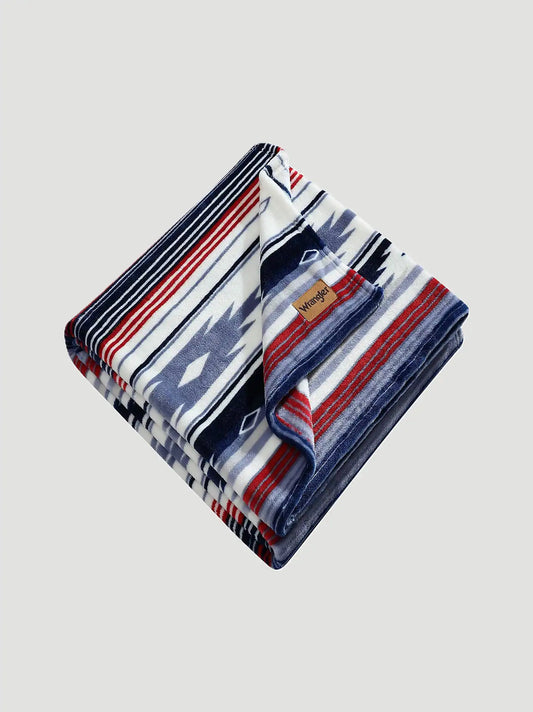 Wrangler Homestead Printed Throw:Blue/Red:One Size