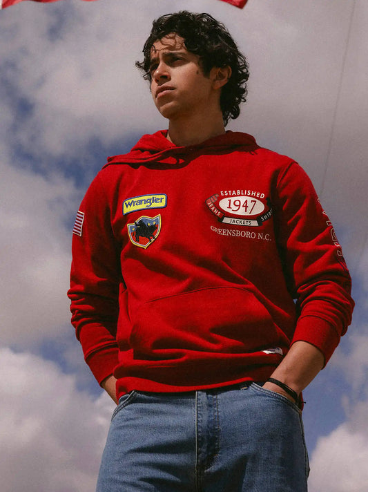 Wrangler® Americana Hoodie in Firecracker Red