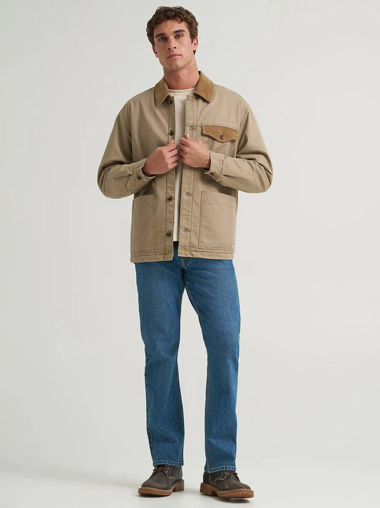 Men's Sherpa Lined Barn Jacket in Tan