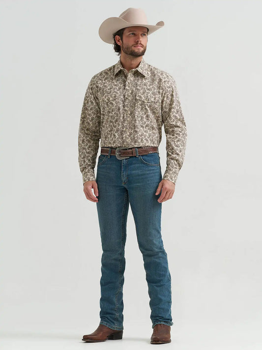 Men's 20X® Competition Advanced Comfort Long Sleeve Two Pocket Western Snap Shirt in Saddle Paisley