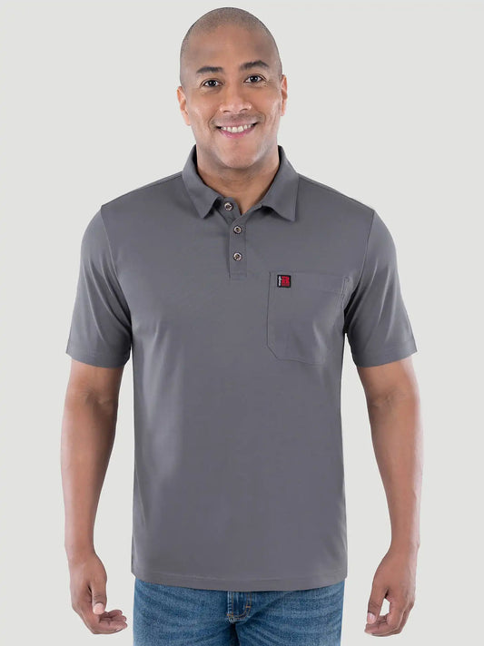 Mens RIGGS WORKWEAR Performance Pocket Polo:Charcoal:M