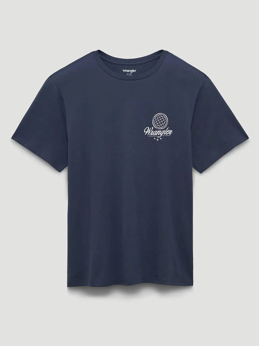 Route Lights Back Relaxed Graphic T-Shirt in Ombre Blue