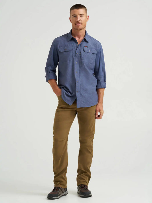 Wrangler ATG™ Men's Mixed Material Shirt in Vintage Indigo