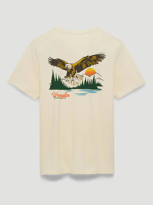 Flying Eagle Back Graphic T-Shirt in Antique White