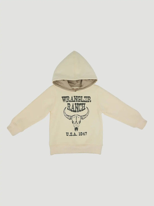 Wrangler Toddler Boy's Graphic Hoodie in Vanilla Ranch