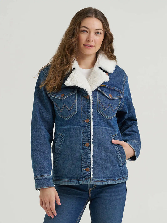Women's Wrangler Wrange Denim Sherpa Jacket in Denim