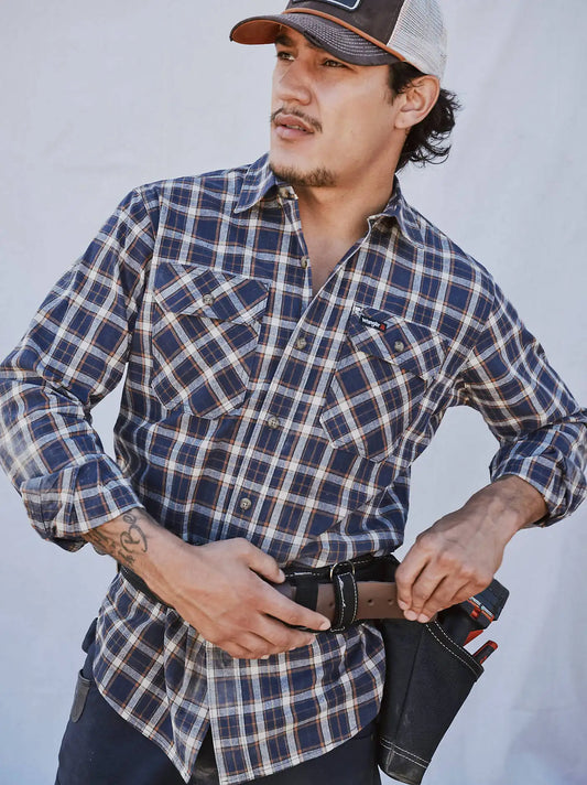 Wrangler RIGGS Workwear® Foreman Plaid Work Shirt in Deep Well