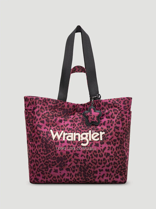 Leopard Print Canvas Tote:Purple:One Size