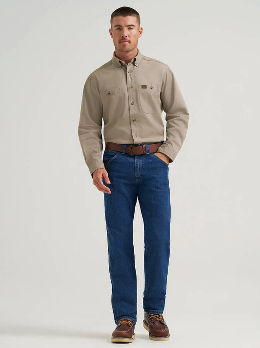 Wrangler® RIGGS Workwear® Advanced Comfort Five Pocket Jean in Mid Stone