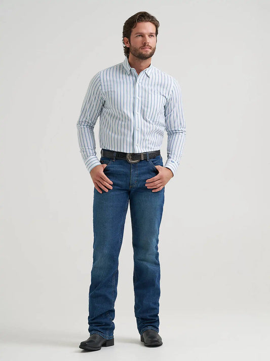 Men's Cody Johnson One Pocket Button Down Shirt in Glacier Stripes