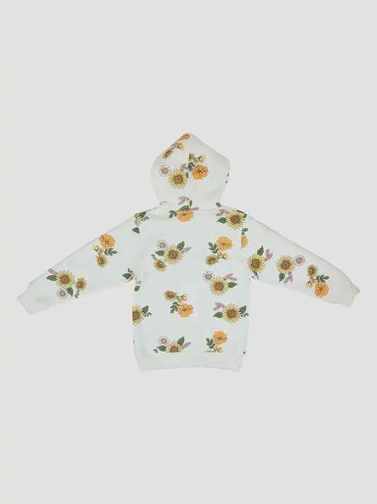 Wrangler Girl's Graphic Pullover Hoodie in Sunflower Yellow