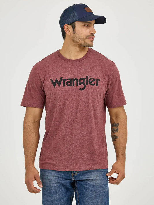 Men's Wrangler Kabel Logo T-Shirt in Burgundy